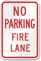 No Parking Fire Lane Sign