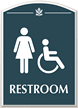 Restroom, with Women/ISA Handicapped Graphic Braille Sign