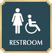 Restroom, with Women/ISA Handicapped Graphic Braille Sign
