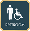 Restroom, with Men/ISA Handicapped Graphic Braille Sign