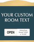 Slider with 'OPEN'/'IN USE' Sliding Panel Sign