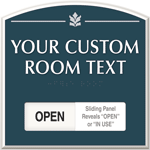 Slider with 'OPEN'/'IN USE' Sliding Panel Sign