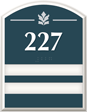 2 Slot Room Sign, raised number braille