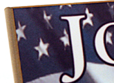 Nameplates are printed in full color and can be placed on your desk or, you may wall mount them.