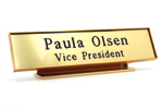 This engraved nameplate is often used by our military.